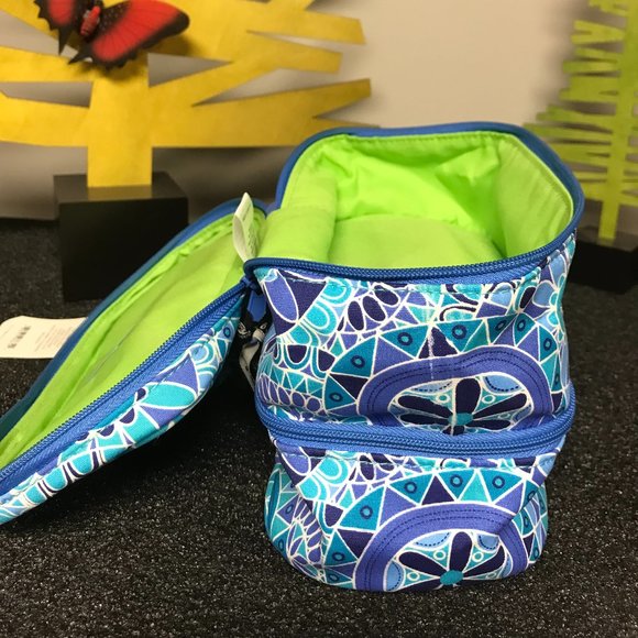 Iota Chic "Tranquility" Expandable Cosmetic Storage Travel Tote Case - Picture 3 of 4